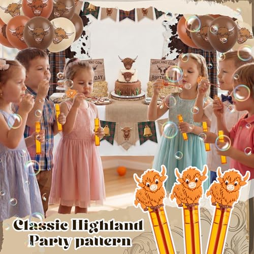 24 Pcs Varitas de Burbujas Temáticas de Vaca Highland para Fiestas miniatura 5