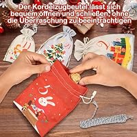 Adventskalender zum Befüllen, Weihnachtskalender Selber Befüllen Kinder, Adventskalender zum Selbstbefüllen stoff, 24 Weihnachtskalender zum Befüllen Säckchen, Adventskalender (Rot) – Ansicht 4