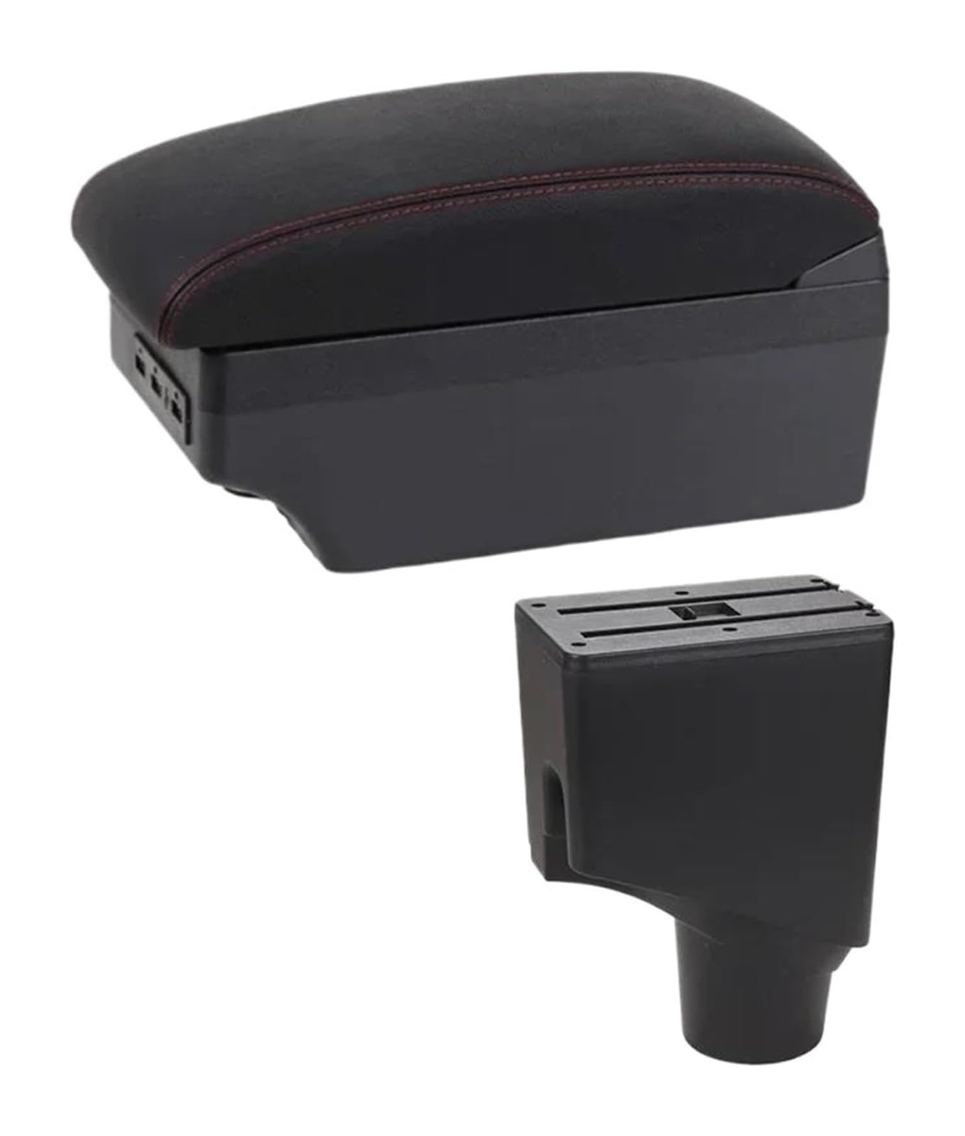 HCKCLMBMZW For Toyota For Yaris For Hybrid 2015-2021 Armrest Box Car Central Storage Modification USB Arm Rest Accessory Car Armrest Center Console(E1 Red Line)
