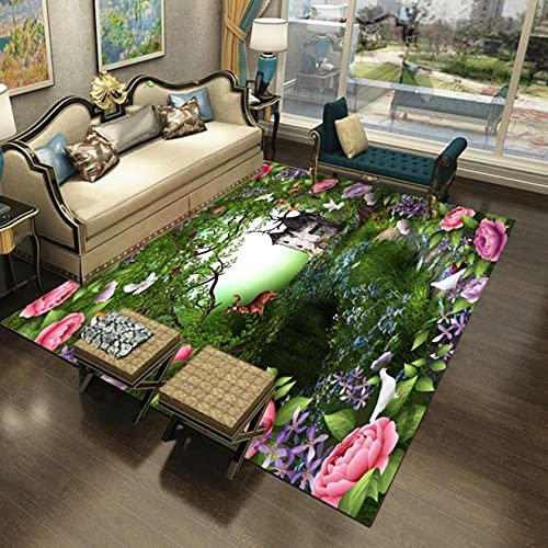 カーペット 140*200cm 自然風景 ラグ マット 洗える 薔薇柄 おしゃれ オールシーズン適用 床暖房対応 モダン 北欧 カーペット ラグマット センターラグ リビング 夏用 エレガント 滑り止め きれい 部屋 ナチュラル カラー バラ柄