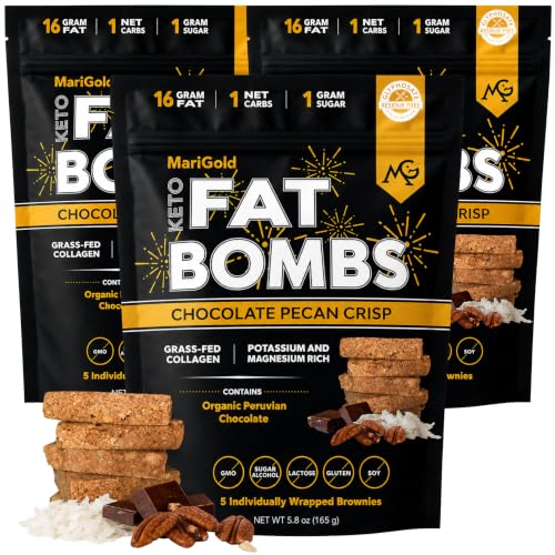 MariGold Keto Fat Bombs, Chocolate Pecan Crisp - 3 Bags, 15 Bars