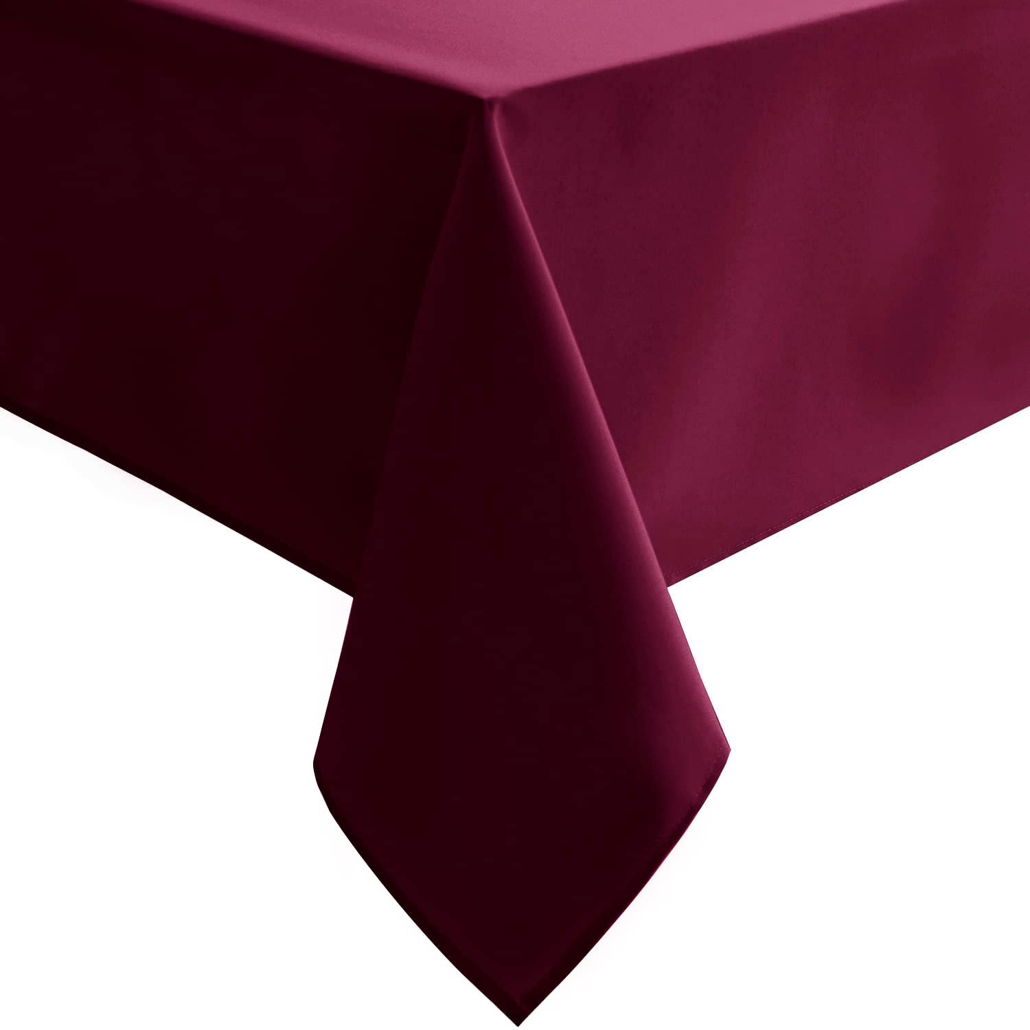 Hiasan Burgundy Tablecloth for Rectangle Tables - Waterproof and Spillproof Washable Fabric Table Cloth for Dining Room Kitchen Party, 60 x 120 Inch