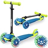 Sicherheit: Der Ricokids-Roller ist mit großen Rädern mit großem Abstand ausgestattet und bietet Stabilität und Sicherheit beim Fahren. Außerdem sorgt die breite und rutschfeste Plattform für sicheren Halt und Komfort während der Fahrt.