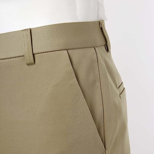 Men's Classic Wrinkle-Resistant Fit Flat Dress Pants Stretch Lightweight Office Business Trousers Comfort Casual Pant4