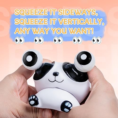 Image of TREK TOYS WORLD Funny Dragon Pinch Toy | Squishy Dinosaur with Pop-Out Eyes | Stress Relief Squeeze Toy for Kids & Adults (Black and White)