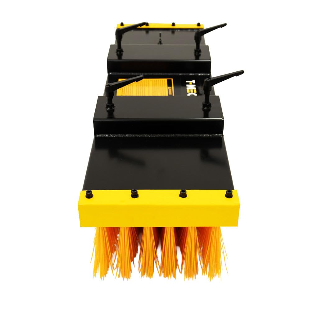 Balai Pousseur Pour Fourches de Chariot Élévateur Largeur 1300 mm Brosse Plat Ultra-Résistant Sol d'Entrepôt Usine Acier Laminé à Froid Poils Remplaçables Taille de Passage Standard