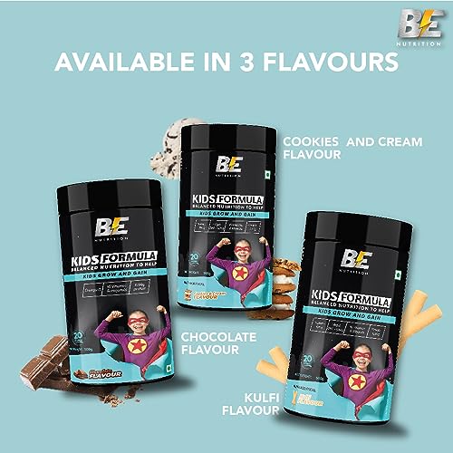 Image of Be Nutrition Kids Formula Chocolate - 500gm, Kids Protein Powder for Growth & Gain, No Refined Sugar, Vitamins & Minerals, Supports Brain Health, Healthy Muscle, Healthy Gut & Boosts Immunity