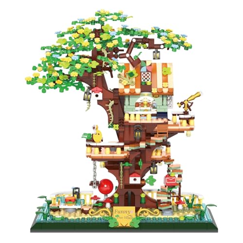 Image of SKY LINE OCEAN Funny Tree House Mini Blocks Building Set (1130 PCS) | Creative Architecture Construction Toy | STEM Educational Model for Kids & Adults | 5 Year Structural Warranty