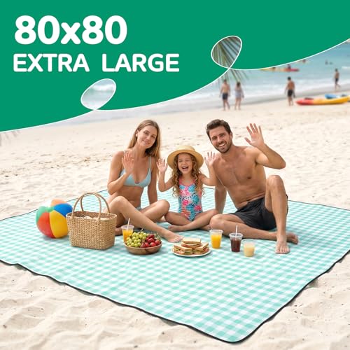 Waterproof Beach Blanket Picnic Outdoor Camping Mat Oversized Extra Large Foldable Sandproof Sand Free Resistant Big XL Giant Towel Hawaii Honeymoon Essentials Women Summer Must Have Vacation Gift by RYCHIC - Image 2