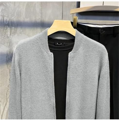 Men's Knitted Cardigan Warm Double Zipper Stripe Slim Fit Sweater Casual Baseball Collar Sweater2