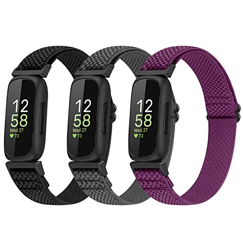enkic 3 Pack Elastic Strap Compatible with Fitbit Inspire 3/Inspire HR/Ace 3
