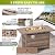 Nuu Garden 43" Propane Fire Pit, CSA-Listed Outdoor Fire Pit Table, 50000 BTU Gas FirePit with Lid, Glass Wind Guard, Glass Beads, 2-in-1 Rectangular FirePit for Outside Backyard, Brown