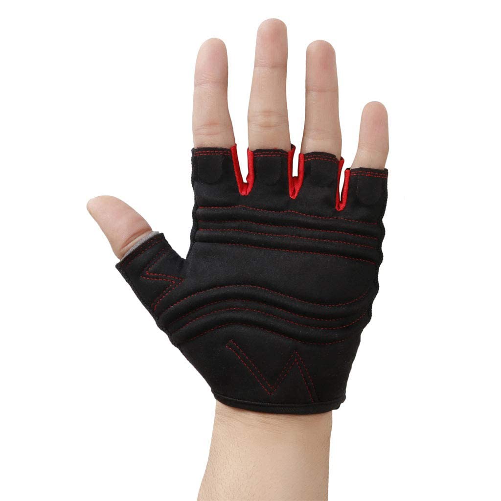 WMX Macho Unisex Leather Gym Gloves | for Professional Weightlifting, Fitness Training and Workout | with Half-Finger Length, Wrist Wrap for Protection (XL, Roller PAD)-image-19