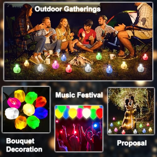 Image of 100 PCS Mutilcolor Mini Balloon Lights, Long Standby Time Mini Ball Lights, Round LED Lamp for Paper Lantern Balloon Party Wedding Birthday Festival Halloween Easter Eggs Christmas Decoration