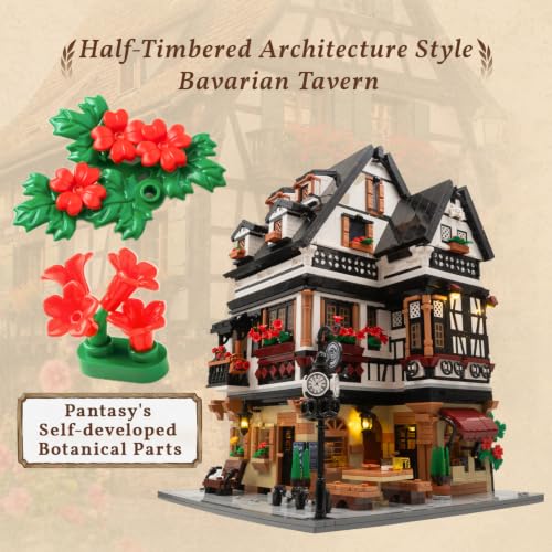 Image of PANTASY Bavarian Tavern Building Set for Adults with Type-C Lighting