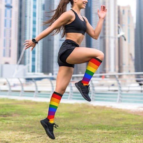 Image of Compression Socks for Women Men Circulation Graduated Supports Socks for Running Athletic Sports Nurse Travel