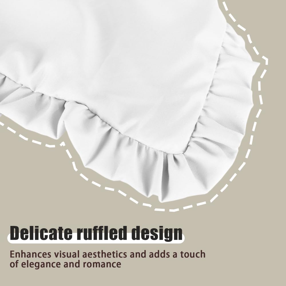 TOCOMOA Kussenslopen 40 x 60 cm, set van 2, met ruches, Oeko-Tex gecertificeerd, zacht en hypoallergeen, met hotelsluiting, beige