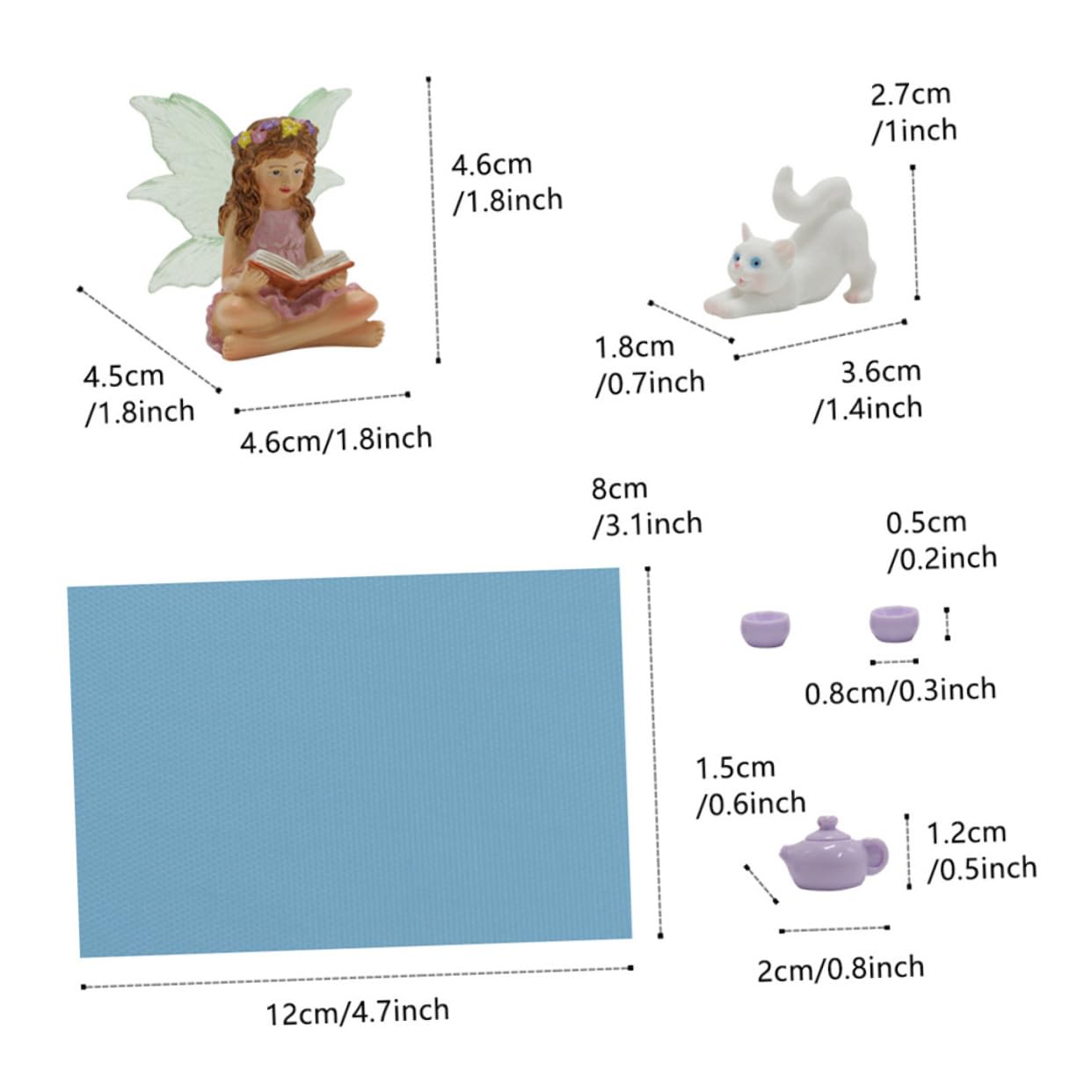 TOYANDONA 5sätze Resin Cat Fairy Sculpture Teiliges Teetassen Garten-Dekoration Zauberhafte Katzenfiguren Im -landschaftsdesign Für Katzenliebhaber Und Gartenliebhaber