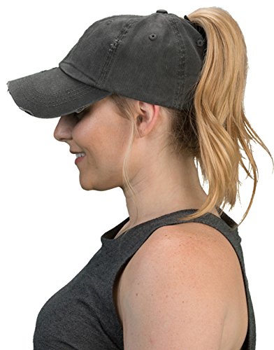 Image of Funky Junque Womens Baseball Cap Dad Hat Ponytail Messy Bun Trucker Ponycap