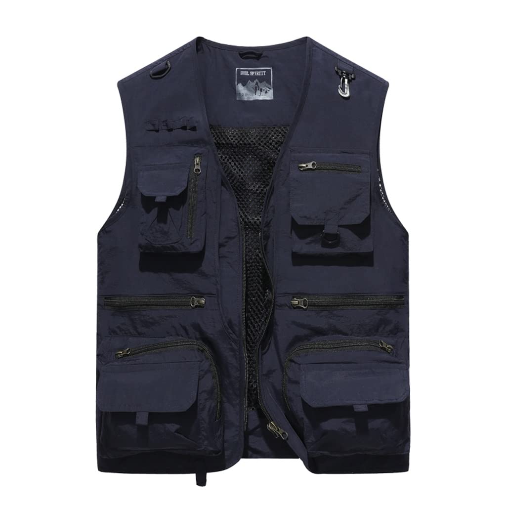Chaleco funcional de multiples bolsillos para hombre talla grande 6