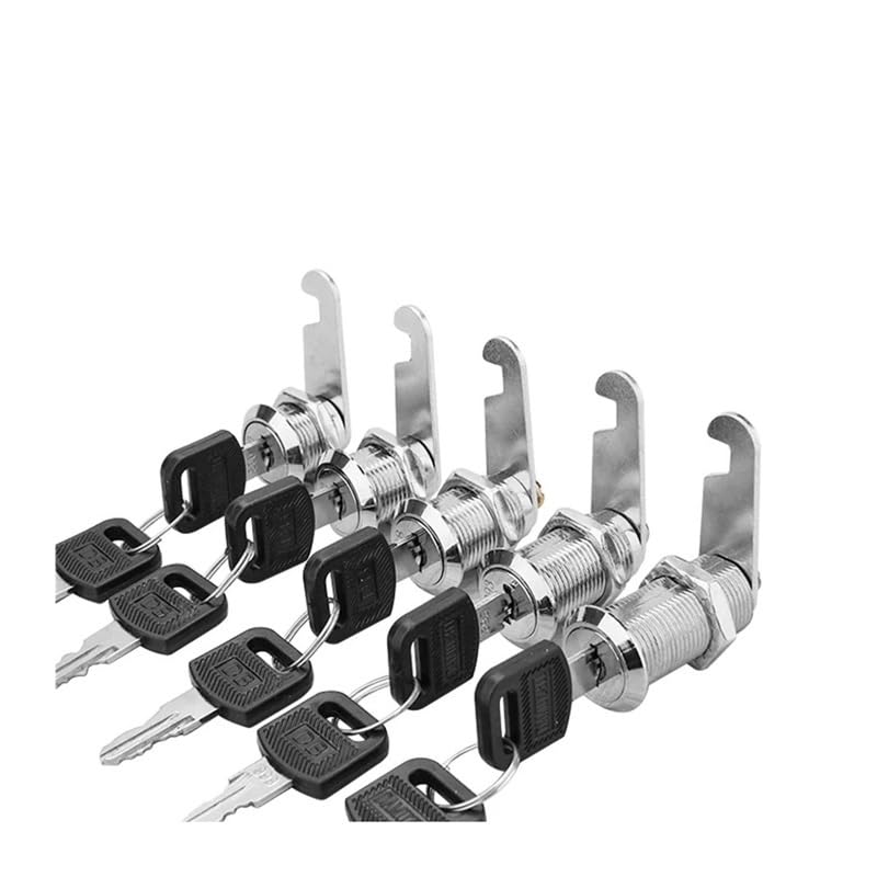 5 zestawów bezpieczeństwa zamek cylindryczny do szafki ze stopu metalu zamek krzywkowy z 2 kluczami bezpieczeństwo skrzynka pocztowa zamek do szafki szuflady zamek krzywkowy 18 mm IDGTTLDF (różne