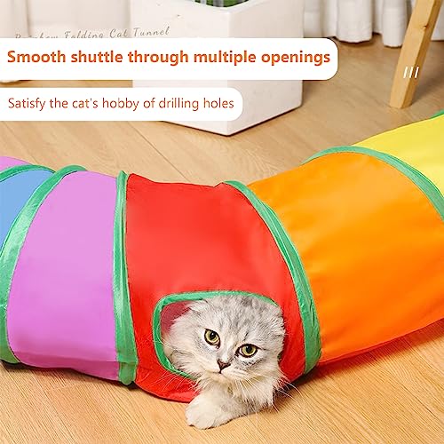 Túnel plegable para gatos resistente con detalles interactivos para gatitos 7