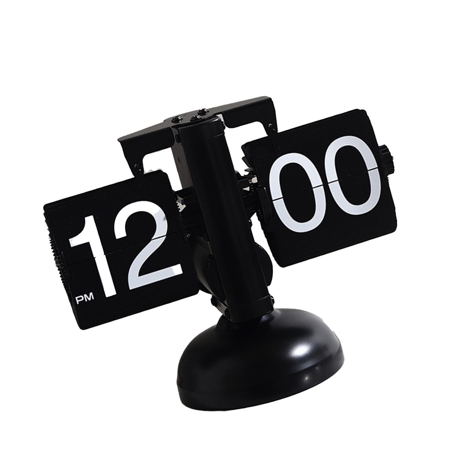 Elnwnnkc Mechanical Clock with Large Number and Quiet Auto Flipping for Desk Setting Battery Power Clock