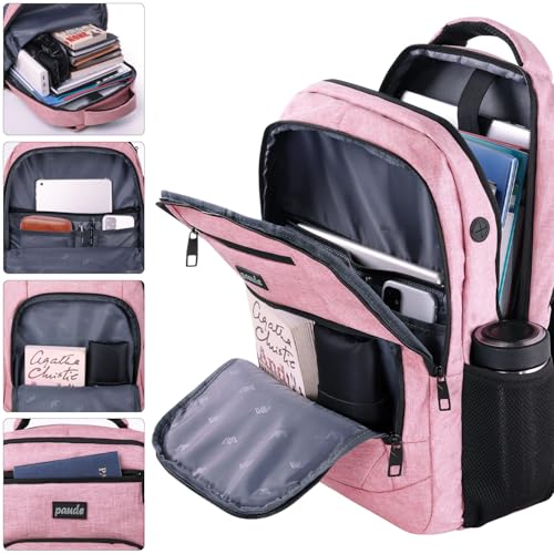Image of Paude Backpack for Women and Teen Girls, School /College Laptop Bookbag for City Trip, Pink