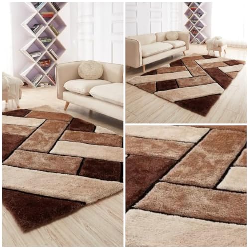 Image of Handmade Shaggy Pure Microfiber Smooth & Anti-Skid Carpets for Bedroom & Living Room, 2 inch Thicknesss Size- 6X6 Feet