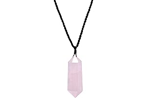 Stunning 2-Inch Rose Quartz Healing Crystal Pendant Necklace for Women