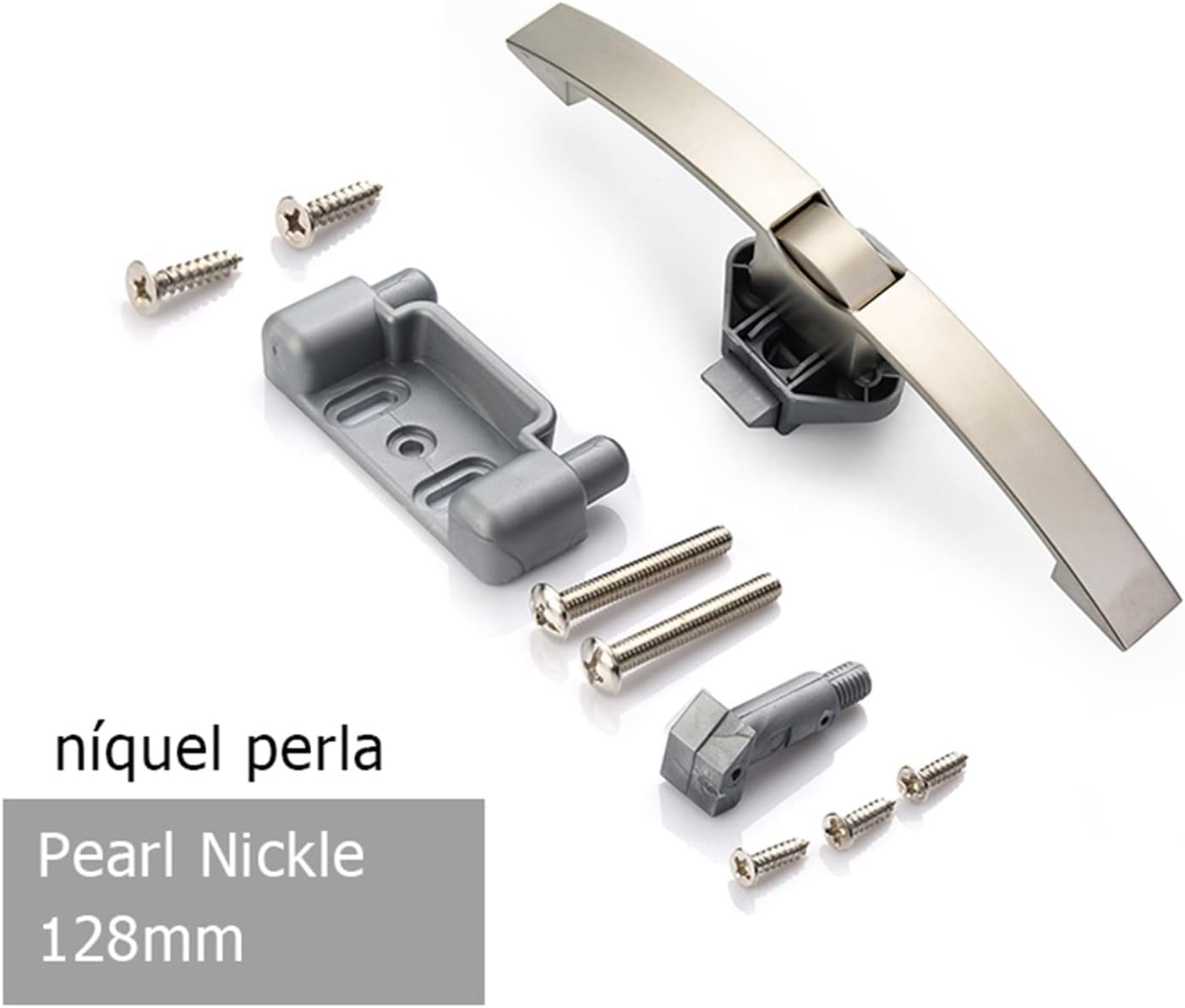 Camper Car Push Lock with Handle RV Caravan Boat Motor Home Cabinet Drawer Latch Button Locks for Furniture Handle 1Pcs(Pearl Nickel 128mm)