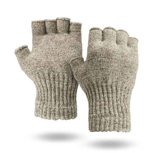 Illinois Glove Company Fingerless Ragg Wool Gloves...