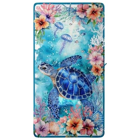 GAIIIIYOU Microfiber Sea Turtle Bath Towel Cover
