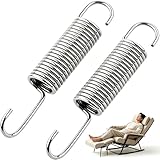 TeiuFio 2 Pack 3-5/8 Inch Recliner Chair Mechanism Tension Springs Replacement, 3.46 Inch Long Neck Hook Style Furniture Springs, Galvanized Steel Recliner Replacement Parts
