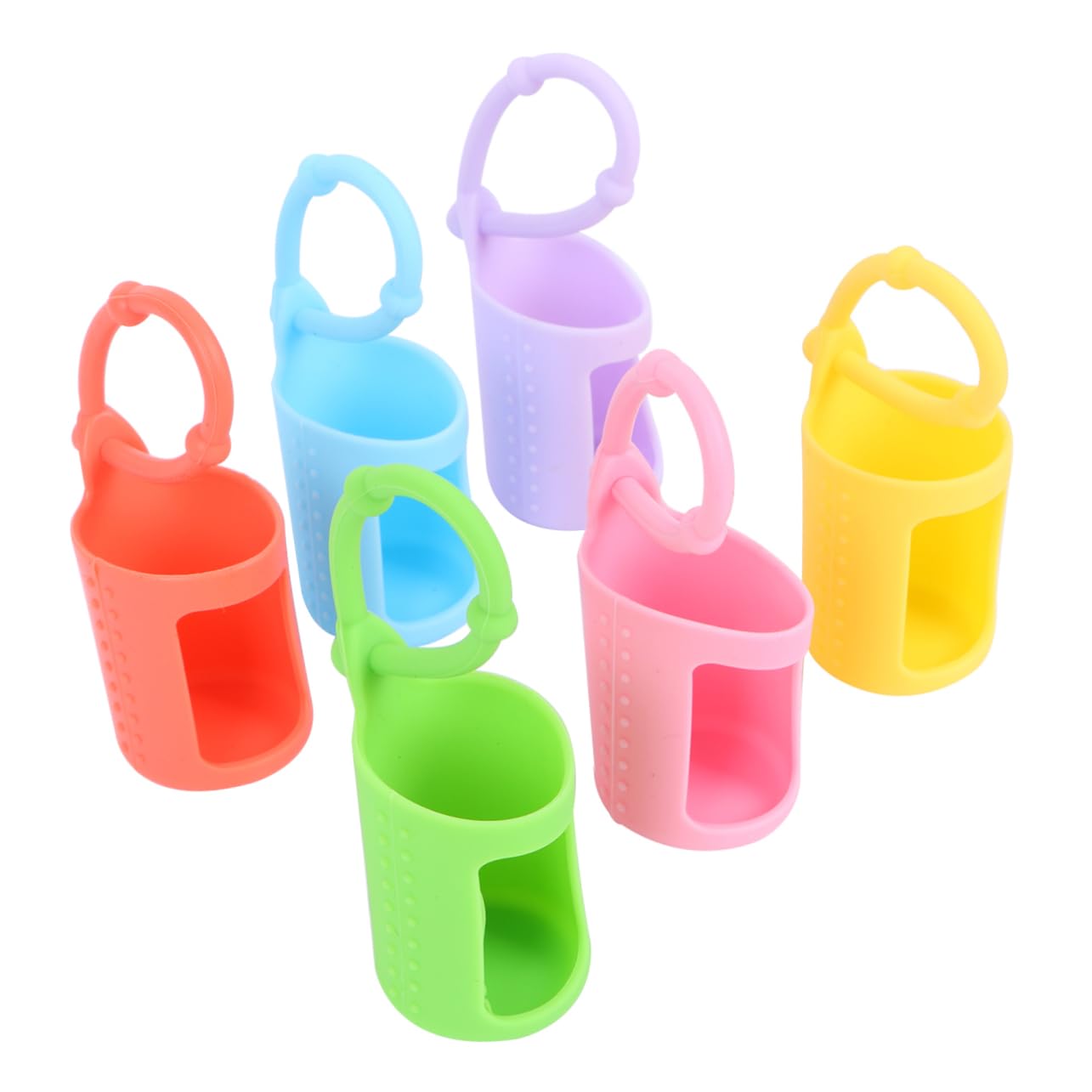 PartyKindom 6Pcs Silicone Essential Oil Protector Case Holder Sleeve for Travel present for Friends Safeguard Your Roller Bottles the Go