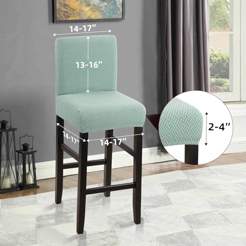 Image of YISUN Waterproof Bar Stool Covers, Stretch Pub Stool Chair Cover Removable Washable Counter Stool Covers Bar Stool Slipcovers for Kitchen, Pub, Dining Room (2 Pack, T-Green)