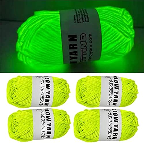 Gtyatypa Glow in the Dark Yarn, DIY Glow Yarn,Sewing Supplies Crocheting for Knitting Wool, Crocheting, Crafts & Sewing Beginners,Hand Knitting Carpet,Sweater,Hat, Scarf (2Pcs -B)