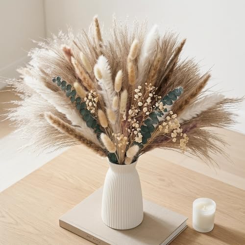 Ramo de Pasto Pampas Seco 17" con Eucalipto y Cola de Conejo miniatura 3