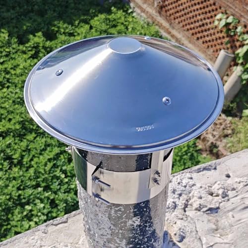Sombrerete Chimenea de Leña 7.5 9 11 13 14 15 18 cm, Tapa Tubo Estufa Exterior de Acero Inoxidable 304- Kit de Chimenea, Cubierta para Conductos, Estufa Extracción de Humos(13cm)