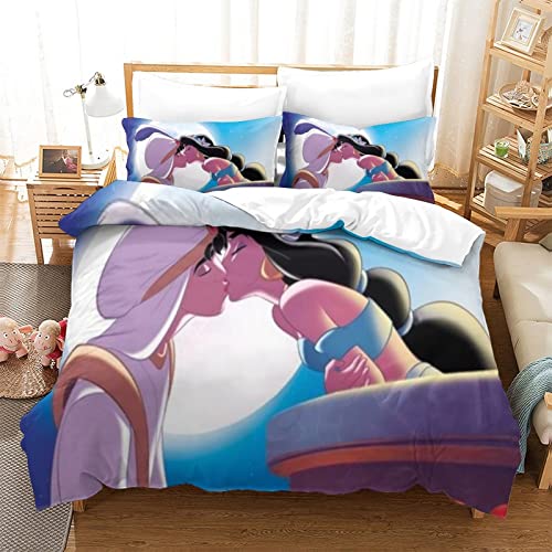Aladdin's Lamp Juego De Ropa De Cama De para Niños, Microfibra, Dibujos Animados,Aladdin Aladdin...