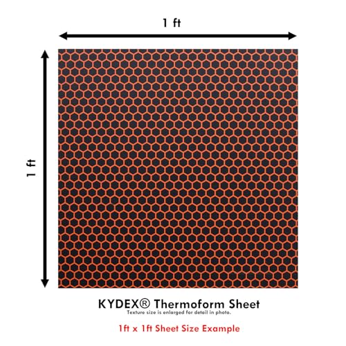 Image of KYDEX Thermoform Sheet - (Honeycomb Camo) - (Hunter Orange /Black - Reversed) - (12in x 12in) - (1 Sheet) - (for Holster Making, Cosplay, Hobby) - (USA Made)