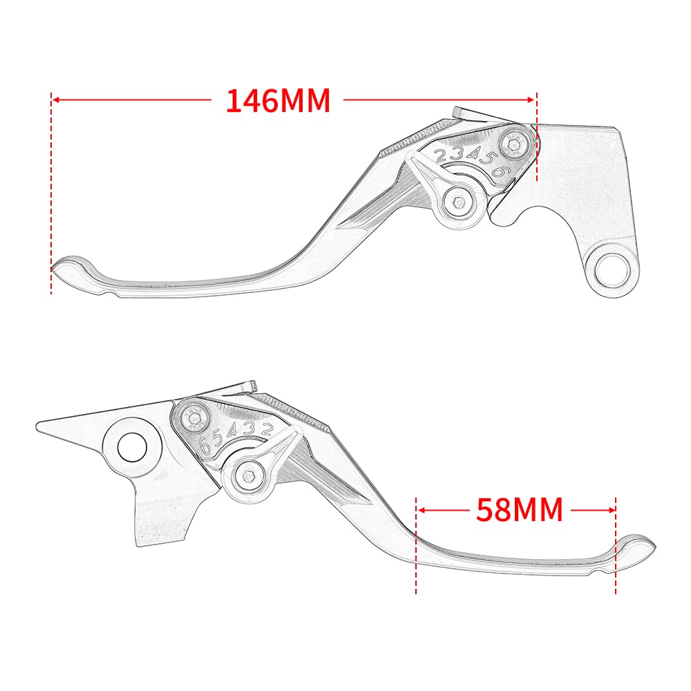 Compatible avec Yam&&aha MT09 MT-09 SP 2025-2026 Leva Freno Corta LevaFrizione,-Realizzato in Lega di Alluminio