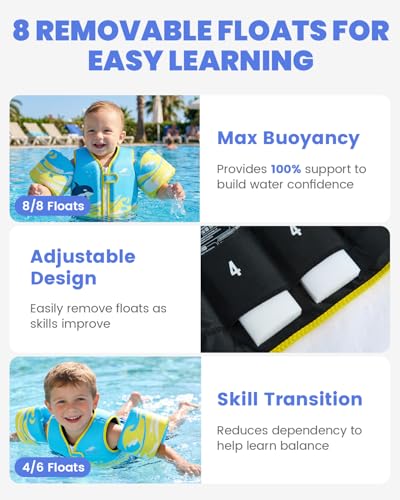 Image of Gogokids Puddle Float Jumper 33-66 Pounds, Toddler Swim Vest Kids Floaties
