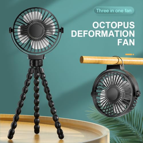 Image of STARQ Octopus Fan, Flexible Multi-Arm Personal Fan with 360 Adjustable Heads, USB Rechargeable Portable Cooling Fan for Home, Office, and Travel (Colour As Per Availablity)