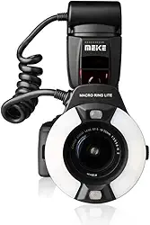 Meike Anel Macro LED para câmeras DSLR com 7 anéis adaptadores, MK-14EXT for Canon