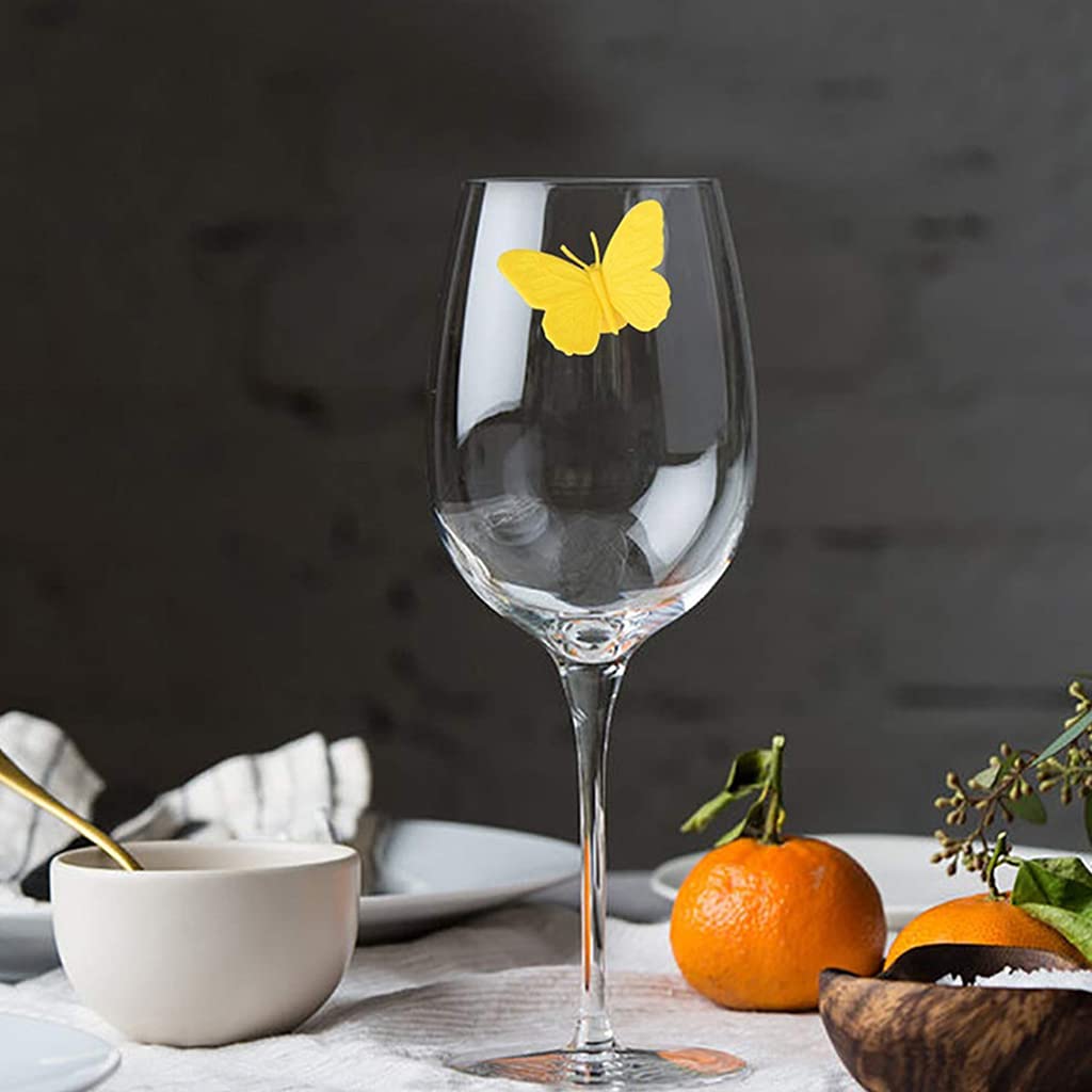 SZYDD Bar Accessories Wine Glass Markers Set of 12 Silicone for Butterfly Decorative Recognizer for Home Festival Wedding Party Dec