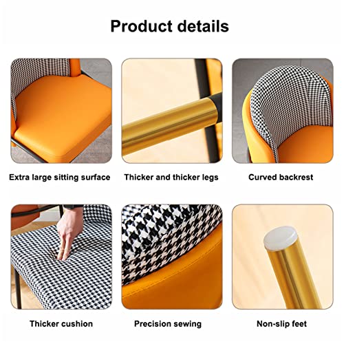 Jhkzudg Mid Century Modern Dining Chairs,Faux Leather Upholstered Chair With Wooden Board Frame, Kitchen Living Room Desk Side Chair With Metal Legs,For Kitchen Dining Living Room Chairs,White A #TOP5