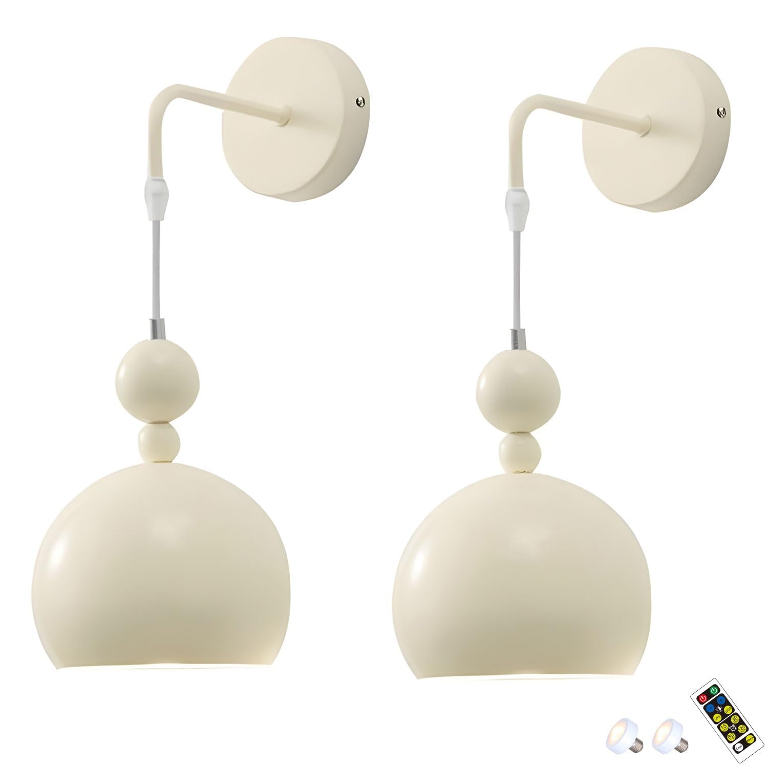 Wampiry ścienne Kinkiety ścienne, zestawy 2 sztuk, kinkiety na baterie, ściemnialna lampa ścienna bezprzewodowa, oświetlenie z pilotem(Two Colors)