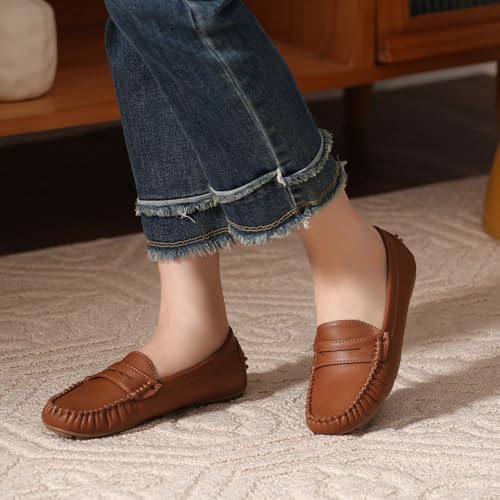 Image of Bernal Women's Non-Slip Penny Loafers - All-Day Comfort Flat Driving Shoes for Work Office & Casual Walking