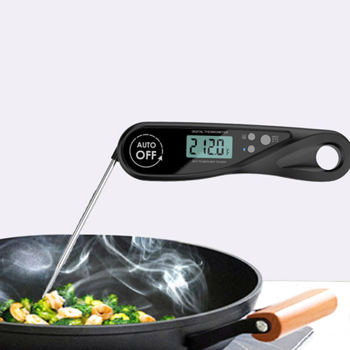 1 Pc Termómetro De Barbacoa Termómetro Para Carne Freír Termómetro De Alimentos Parrilla De Comida Termómetro Digital Termometro Para Carnes Abdominales Black